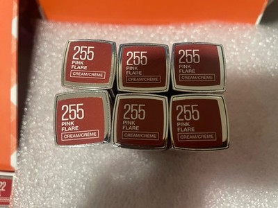 6 X Maybelline Color Sensational Lipsticks 255 Pink Flare New Unsealed!