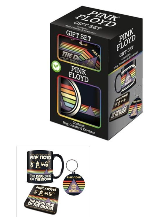 Mug Coaster Keyring Boxed Gift Set - Pink Floyd Vintage Dark Side