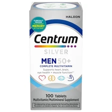 Centrum Silver Mens 50 Plus Multivitamin With Vitamin B & D3, 100 Count