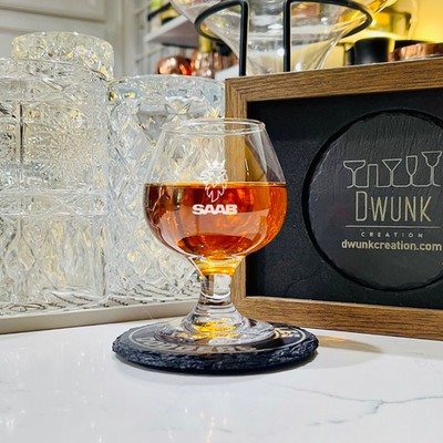 Custom Engraved SAAB Whiskey Glass   5 oz Snifter Glass