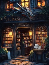 Magic Bookstore Diamond Art Kit For Adults Full Drill Wall Art Decoration DIY