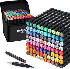 Alcohol Markers, 80 Colors Dual Brush Tip Permanent Art Markers, Coloring Marker
