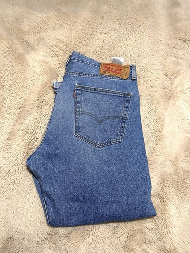 Jeans uomo Levis 501 '93 36X29 gamba dritta bottoni mosca sbiadito polsino invecchiato - Foto 5 di 6