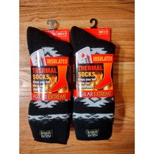 Polar Extreme Insulated Thermal Socks Men 6-12 Black Grey Winter Warm Comfort