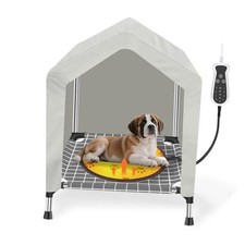 Heated Elevated Dog House for Small Dogs - with 9-Level Adjustable S-Heated