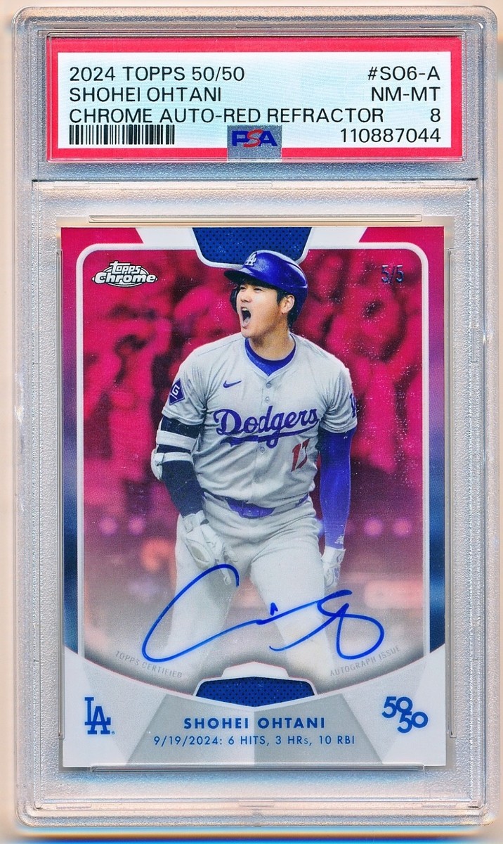 2024 Topps Shohei Ohtani 50/50 Chrome Red Refractor Auto #SO6-A (5