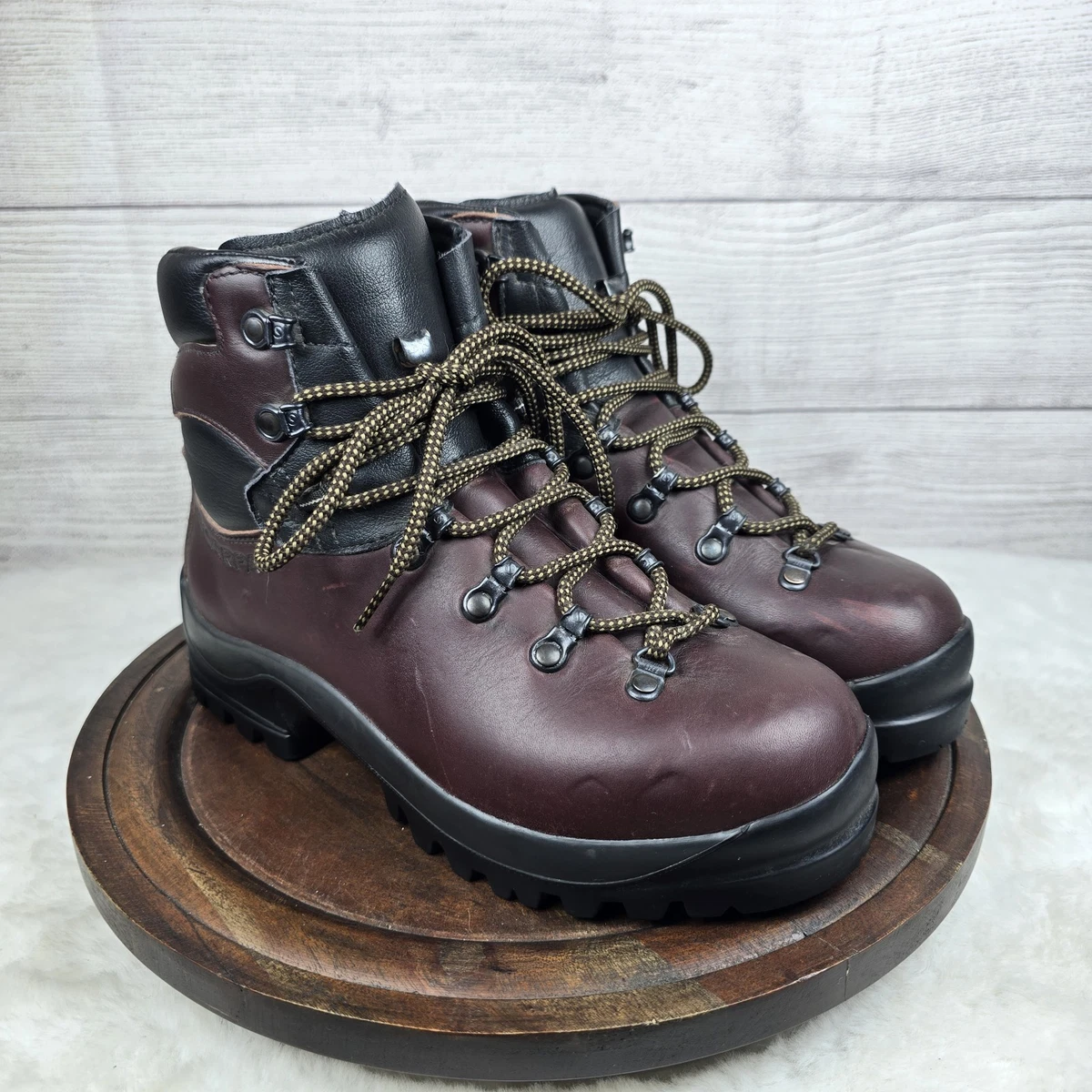 Scarpa Brown Black Leather Mountaineering Hiking Boots size 9 Made in Italy Scarpa Hiking Boots - Etsy main image 3
