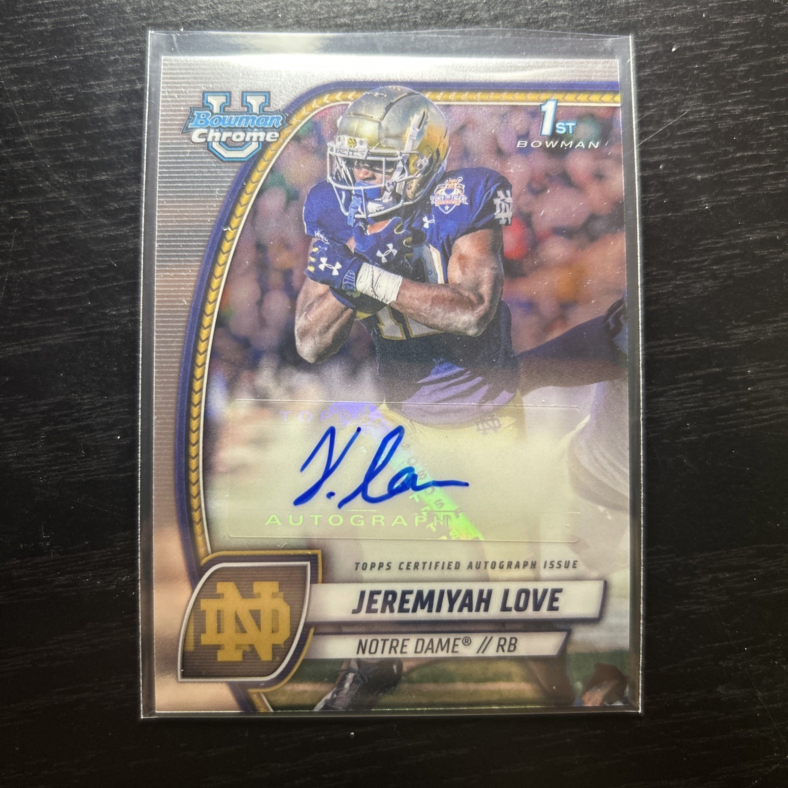 2024 Bowman U Chrome Jeremiyah Love #PA-JLO Base 1st Auto Notre Dame