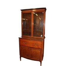 Vetrina a Due ante inglese stile Vittoriano in legno di Mogano