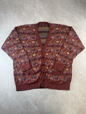 Vintage Missoni BEISPIEL Herren XL Alpaka Mischung Muster Strick Cardigan Italy 90s
