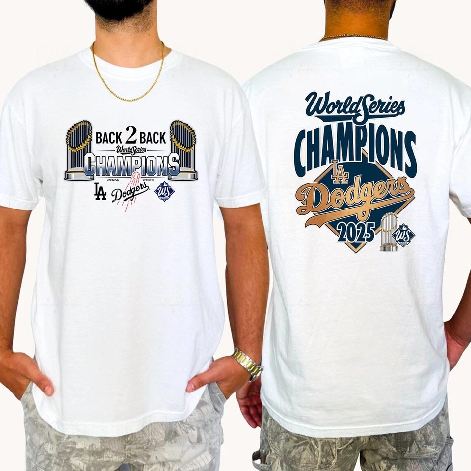 Los Angeles Dodgers World Series Champions Back To Back TShirt - Multicolors - Image 2 of 4