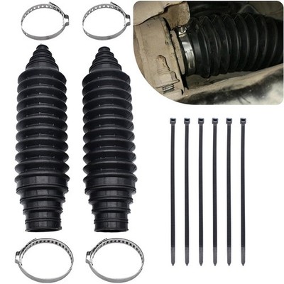 2PCS For Ford Steering Rack and Pinion Tie Rod Boots Silicone Bellow Boot Black