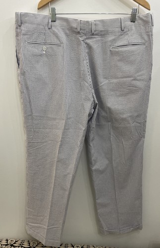 JOS. A. BANK Herren Seersucker Anzug blau weiß gestreift 48 S 42 x 29 Plissee - Bild 7 von 9