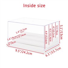 UK White 4-Steps Acrylic Display Case Box Clear for Minifigures Building Blocks