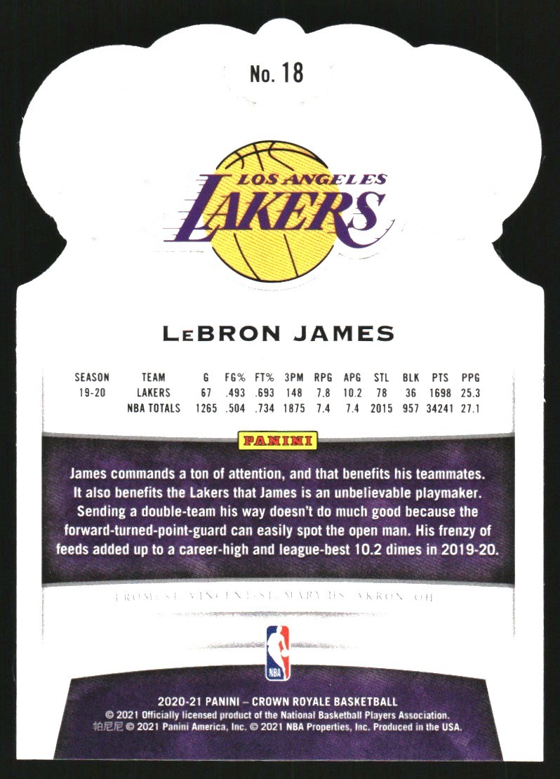2020-21 Crown Royale Crystal Blue #18 LeBron James /99 | eBay