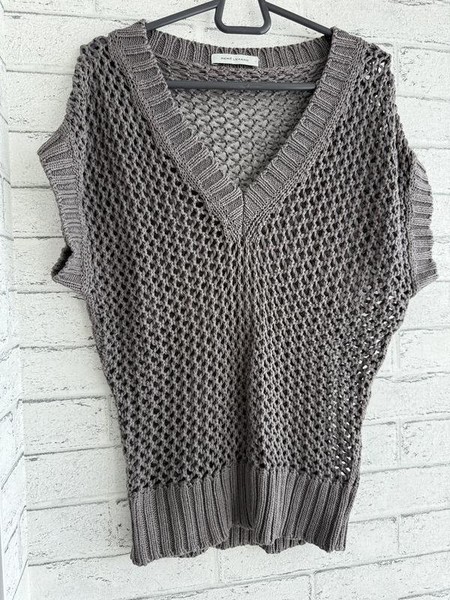 Women Rene Lezard Vest Grey Cotton 36 / S