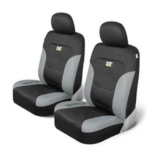 Caterpillar Flexfit Automotive Seat Covers for Cars Trucks and Front Seats Gray