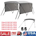 3 Bow Bimini Top Boat Cover 6ft Long with 2 Adjustable Rear Pole Mesh Sidewalls