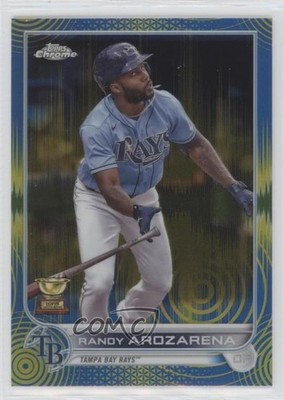 2022 Topps Chrome Sonic Blue & Yellow Pulse Refractor 7/75 Randy Arozarena n0c