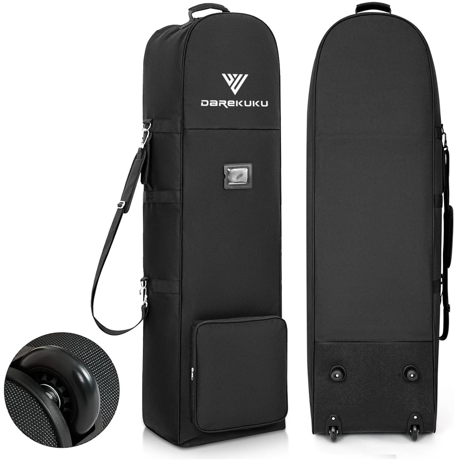 DAREKUKU Golf Travel Covers for Airlines with Detachable Shoulder Straps, Soft Foldable Golf Club Tr