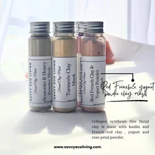 Red French Face Clay Mask With Yougurt Powder Oragnic  Skincare  1 oz bottle