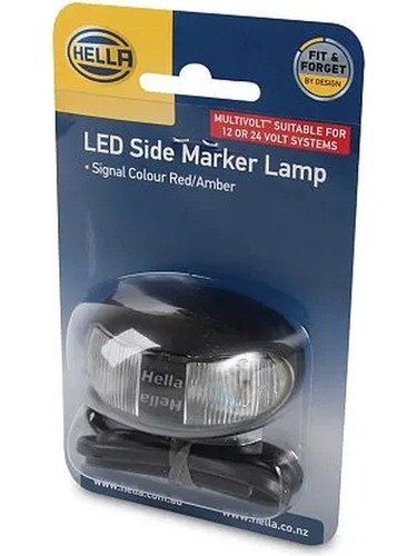 Hella LED Side Marker Lamp Amber/Red 8-28V Black Housing 500mm Cable (2053) - Picture 2 of 12