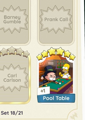 Monopoly Go Pool Table Sticker  mo's tavern set