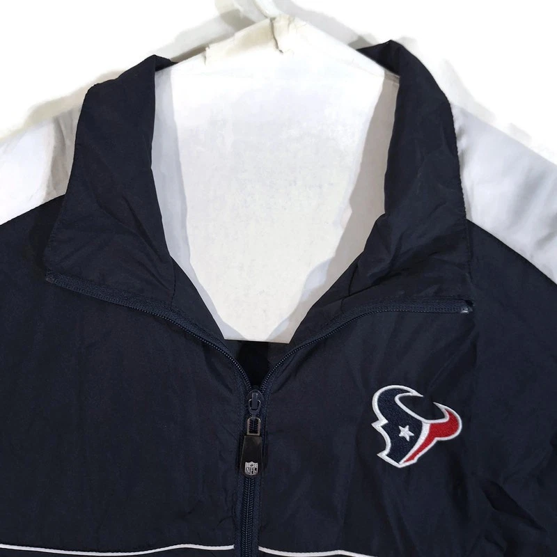 NFL Team Apparel Reebok Mens XL Houston Texans Rain Wind Breaker Jacket Zip Up - product detail image 1