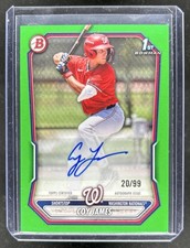 2026 Bowman Coy James Retail Auto Green Border 1st Prospect #/99 Nationals