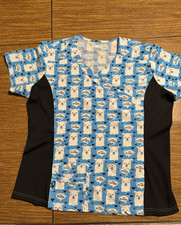 SCRUBAID TAPERED FIT FOUR WAY STRETCH SCRUB TOP LLAMAS HEARTS MEDICAL VALENTINE