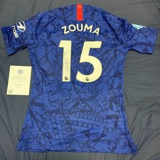 Uniforme de fútbol Chelsea autografiado Nike Zouma firmado talla L partido usado casi como nuevo