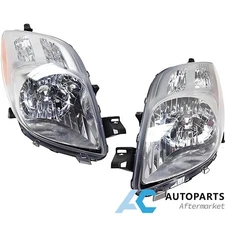 For 2007 2008 Toyota Yaris Hatchback Headlight Headlamp Assembly Chrome Housing