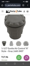 660-3407 Waterway 1-1/2" Gunite Air Control "A" Style - Gray