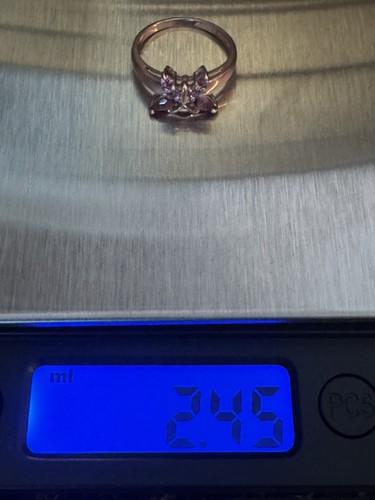 ๐ฆ๐ฆ10kt Rose Gold Amethyst Butterfly Ring Size 7๐ฆ๐ฆ - Picture 5 of 5