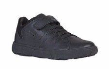 GEOX Nebcup Junior Boys Black Leather School Casual Shoes J02AZB04314C9999