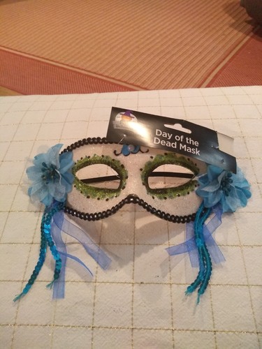 Halloween Mardigras mask 6 Choices Day dead metallic orange black blue Free ship - Picture 9 of 13