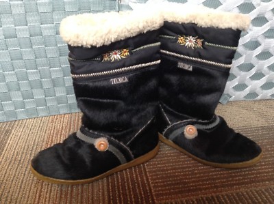 Tecnica Black Pony Fur Mid-Calf Apres Ski Winter Man’s Boots, 44.5, US 11 Black Tecnica Fur Boots for Women for sale | eBay main image 4