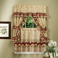 Sunflower Complete 5 Pc. Cottage Kitchen Curtain Set - Assorted Sizes