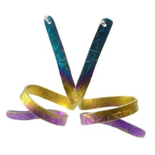 Giampouras 5060 ~ Anodized Colored Titanium Long Ribbon Style Earrings