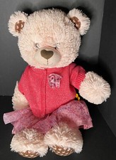 Hearts Bear Plush Build A Bear BAB w/ Pink Sweater Pink Dress Outfit Heart