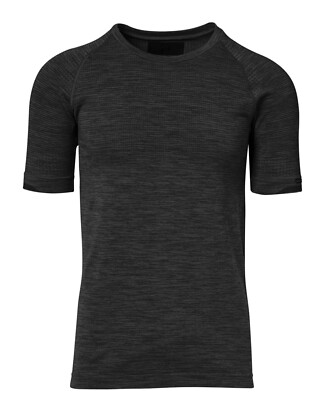 PORSCHE DESIGN ACTIVE TEE, T-SHIRT, SPORTSHIRT, MERINOANTEIL, SCHWARZ GRAU GR. M