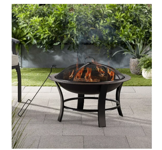Mainstays 26u0026#034; Metal Round Outdoor Wood-Burning Fire Pit,26u0026#034;,lightweight  | eBay