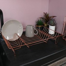 Large Dish Drainer Metal Wire Cutlery Draining Holder Plate Rack Kitchen Sink 