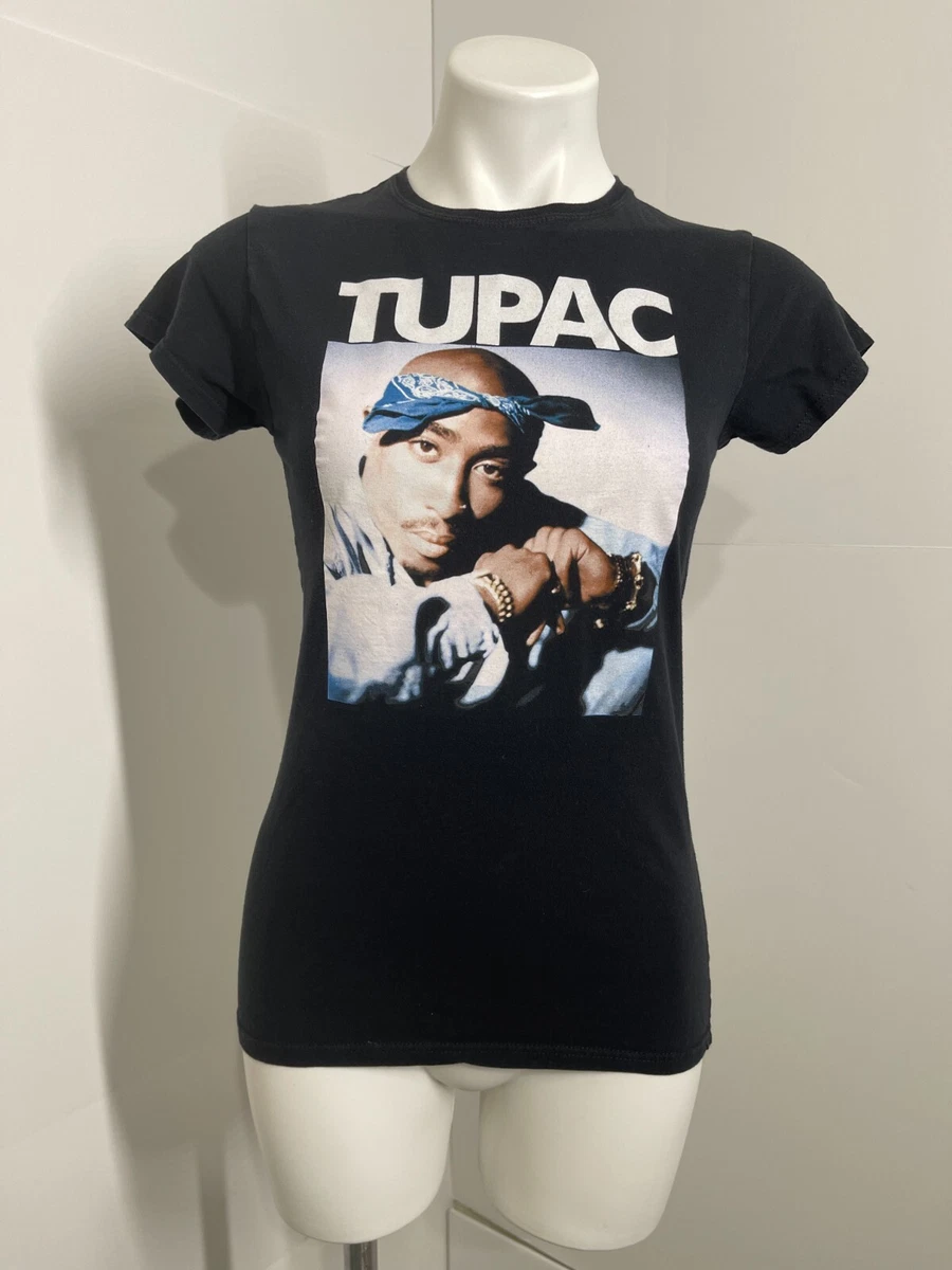 2Pac Brand Women s Black Graphic T shirt Tee Tupac Shakur Size MED