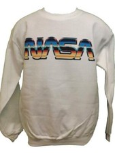 New NASA Space Adult Mens Sizes S-M-L-XL-2XL White Sweatshirt
