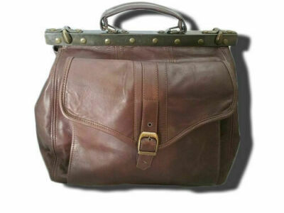 MEDICAL BAG IN REAL LEATHER, TRUE CRAFTSMADE IN ITALY MOD.MEDICO016 BROWN