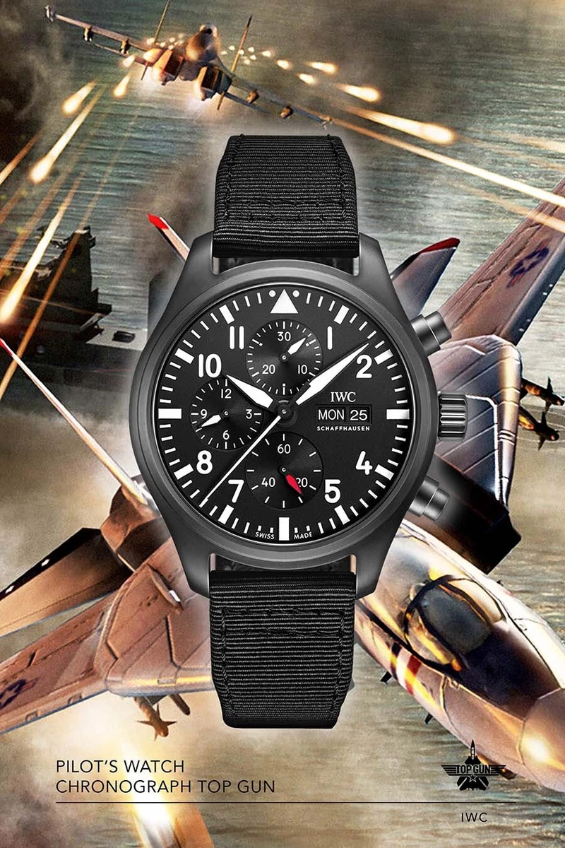IWC Pilots watch Top Gun watch print. Bold graphic art on canvas