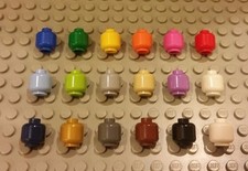 Lego NEW Minifigure Heads - Plain Colors Solid Monochrome Lot Food Pumpkin Plant