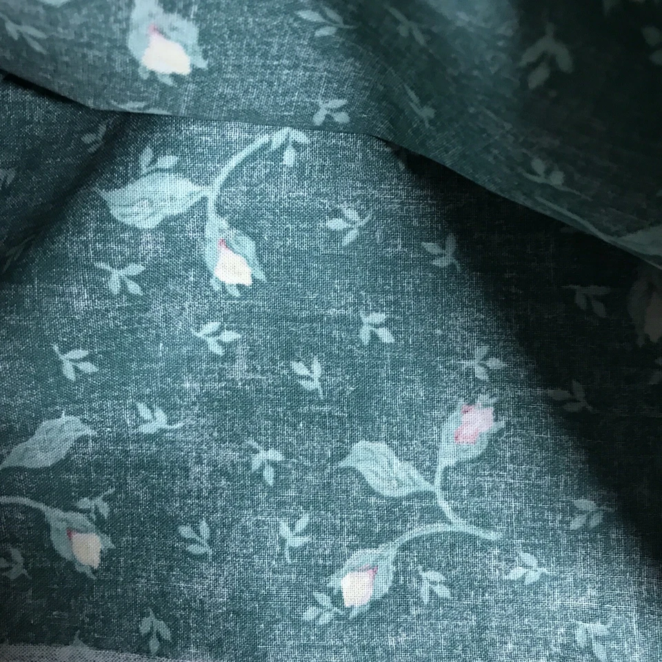 Винтажная драпировочная ткань Wamsutta Chintz с зелеными бутонами роз 4 ярда 1991 Eileen West - Изображение 4 из 4