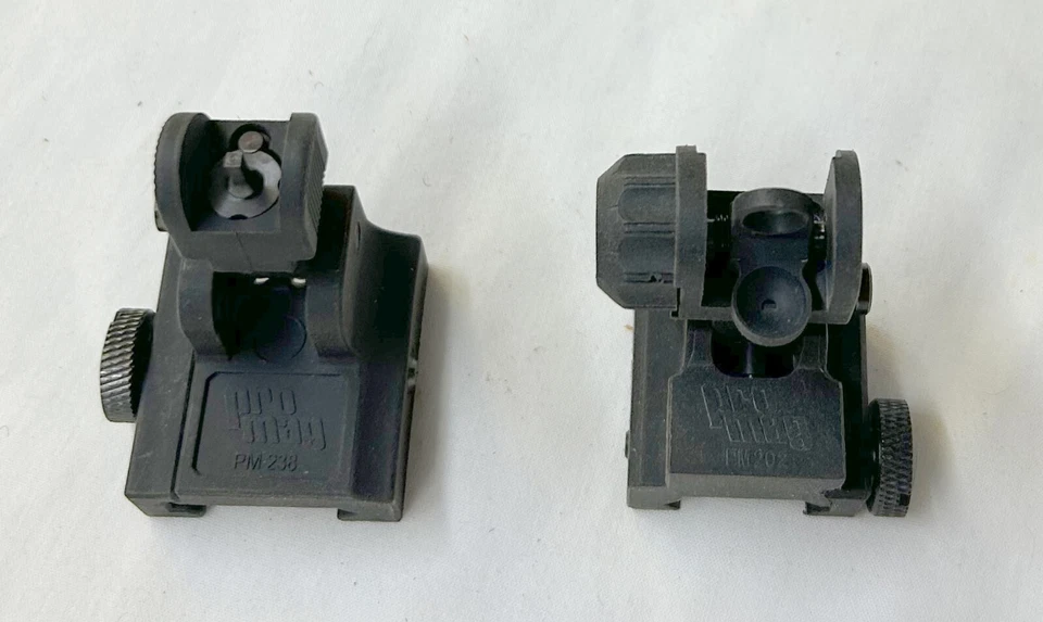 Juego de mira delantera y trasera abatible Pro Mag para carril Picatinny PM238/PM202 NOS Foto 3 de 4
